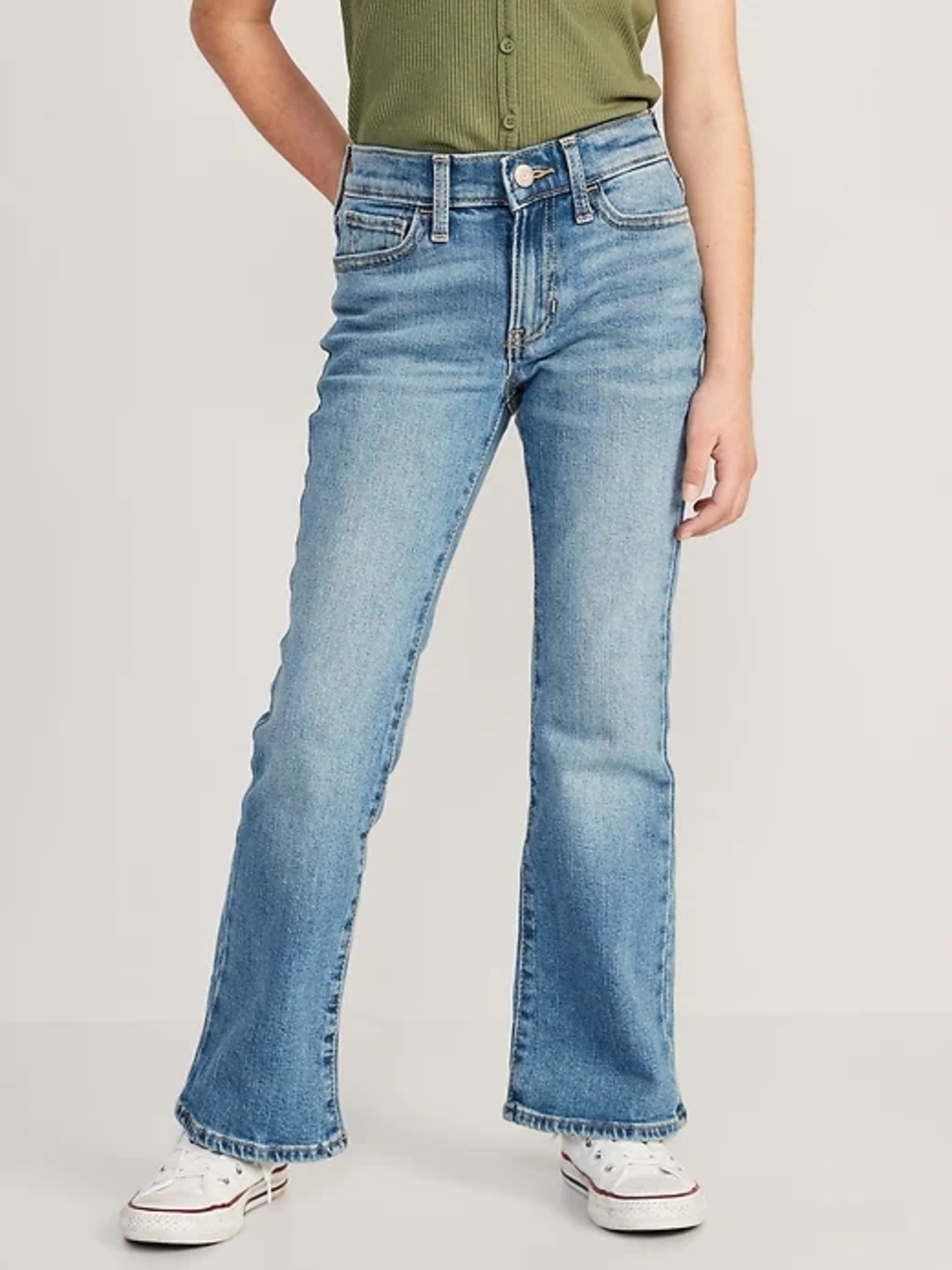 GAP Kids High Rise Split-Hem '70s Flare Blue Jeans Girls Size 14